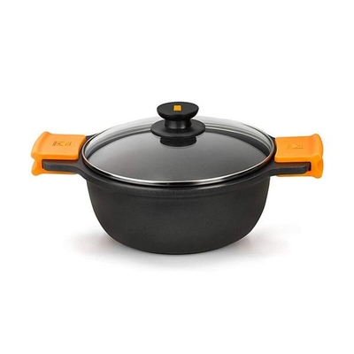 Product Κατσαρόλα με Γυάλινο Καπάκι BRA A270328 5,7 L ( 28 cm) Μαύρο Μέταλλο Aluminio base image