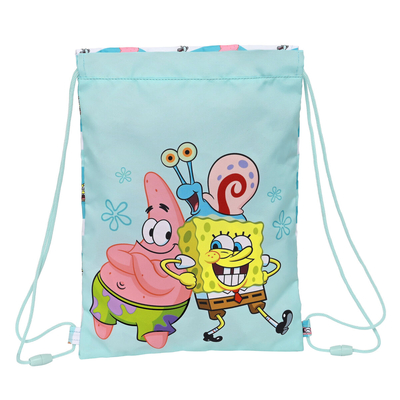 Product Σχολική Τσάντα με Σχοινιά Spongebob Stay positive Μπλε Λευκό (26 x 34 x 1 cm) base image