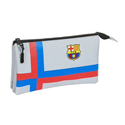 Product Τριπλή Κασετίνα F.C. Barcelona Γκρι (22 x 12 x 3 cm) base image