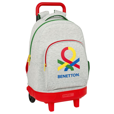 Product Σχολική Τσάντα με Ρόδες Benetton Pop Γκρι (33 x 45 x 22 cm) base image