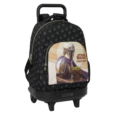 Product Σχολική Τσάντα με Ρόδες The Mandalorian This is the way Μαύρο 33 X 45 X 22 cm base image
