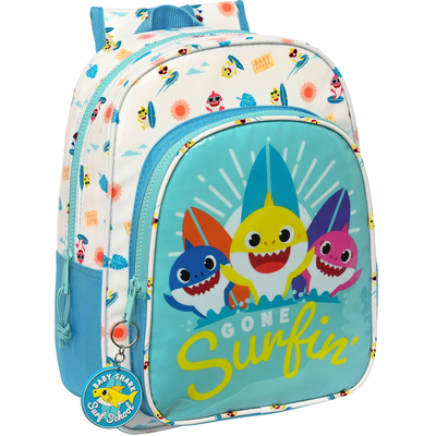 Product Σχολική Τσάντα Baby Shark Surfing Μπλε Λευκό 26 x 34 x 11 cm base image