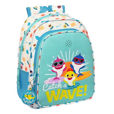 Product Σχολική Τσάντα Baby Shark Surfing Μπλε Λευκό 27 x 33 x 10 cm base image