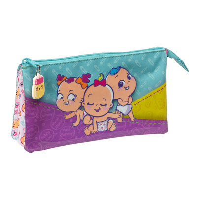 Product Τριπλή Κασετίνα The Bellies Μωβ Τυρκουάζ Λευκό 22 x 12 x 3 cm base image