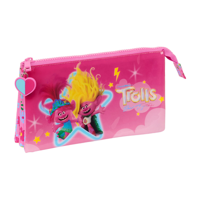 Product Τριπλή Κασετίνα Trolls Ροζ 22 x 12 x 3 cm base image