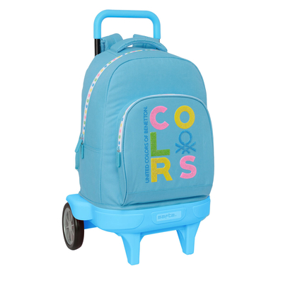 Product Σχολική Τσάντα με Ρόδες Benetton Spring Sky μπλε 33 X 45 X 22 cm base image