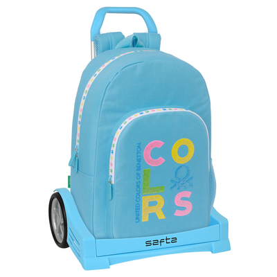 Product Σχολική Τσάντα με Ρόδες Benetton Spring Sky μπλε 30 x 46 x 14 cm base image