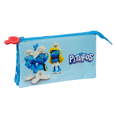 Product Διπλή Κασετίνα Los Pitufos Μπλε 22 x 12 x 3 cm base image