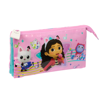 Product Τριπλή Κασετίνα Gabby's Dollhouse Party Ροζ 22 x 12 x 3 cm base image