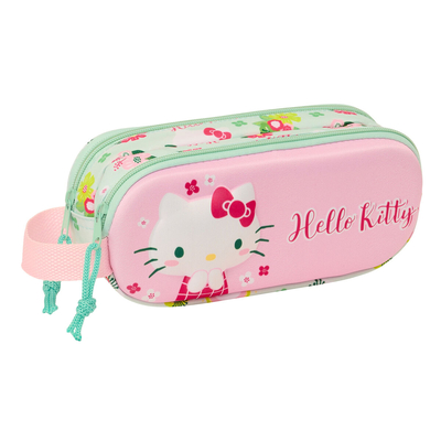 Product Διπλή Κασετίνα Hello Kitty Πράσινο Ροζ 21 x 8 x 6 cm 3D base image