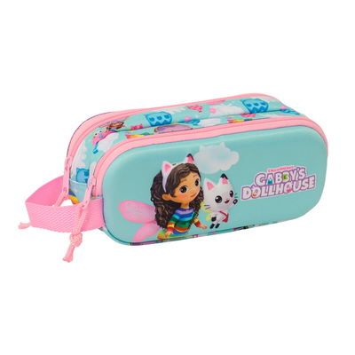 Product Διπλή Κασετίνα Gabby's Dollhouse Ροζ Sky μπλε 21 x 8 x 6 cm 3D base image