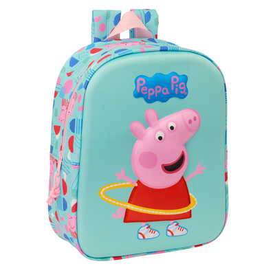 Product Σχολική Τσάντα Peppa Pig Πράσινο Ροζ 22 x 27 x 10 cm 3D base image