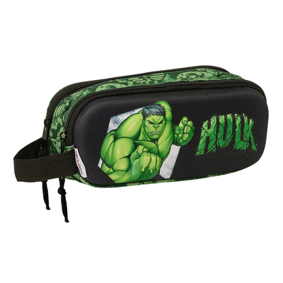 Product Διπλή Κασετίνα Hulk Μαύρο Πράσινο 21 x 8 x 6 cm 3D base image