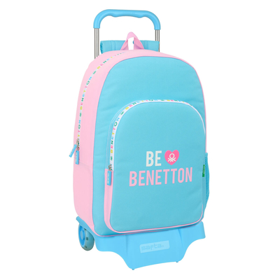 Product Σχολική Τσάντα με Ρόδες Benetton Unique Ροζ Τυρκουάζ 30 x 46 x 14 cm base image