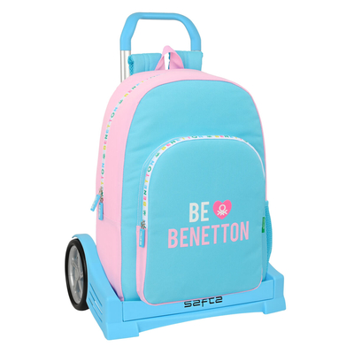 Product Σχολική Τσάντα με Ρόδες Benetton Unique Ροζ Τυρκουάζ 30 x 46 x 14 cm base image