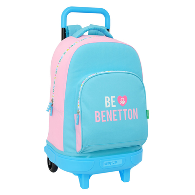 Product Σχολική Τσάντα με Ρόδες Benetton Unique Ροζ Τυρκουάζ 33 x 45 x 22 cm base image
