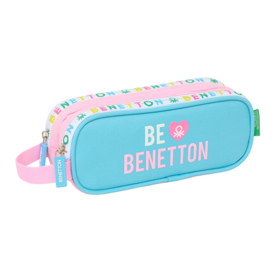 Product Διπλή Κασετίνα Benetton Unique Ροζ Τυρκουάζ 21 x 8 x 6 cm base image