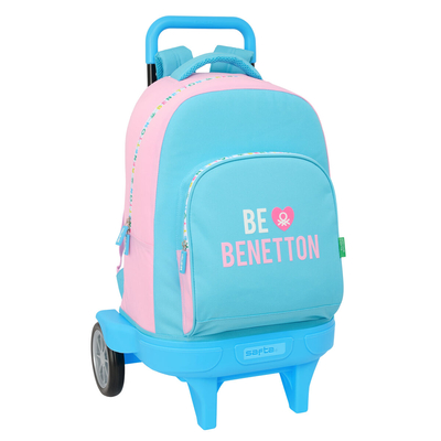 Product Σχολική Τσάντα με Ρόδες Benetton Unique Ροζ Τυρκουάζ 33 x 45 x 22 cm base image