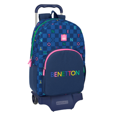 Product Σχολική Τσάντα με Ρόδες Benetton Damero Ναυτικό Μπλε 30 x 46 x 14 cm base image