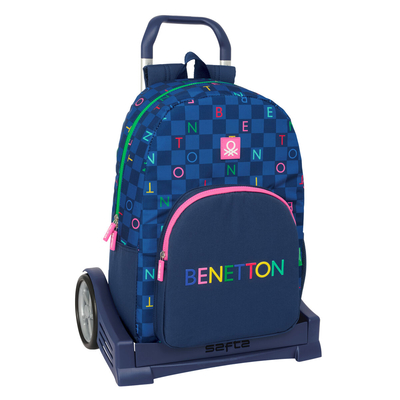 Product Σχολική Τσάντα με Ρόδες Benetton Damero Ναυτικό Μπλε 30 x 46 x 14 cm base image