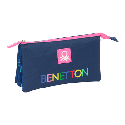 Product Τριπλή Κασετίνα Benetton Damero Ναυτικό Μπλε 22 x 12 x 3 cm base image