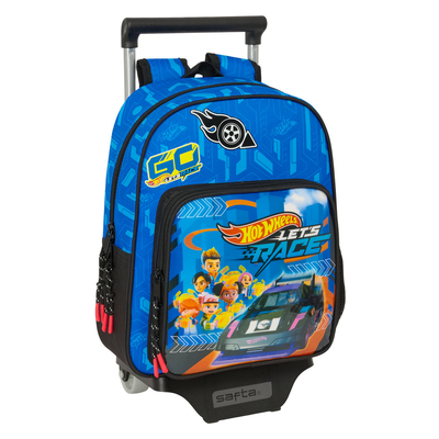 Product Σχολική Τσάντα με Ρόδες Hot Wheels Let's race Μπλε Μαύρο 27 x 33 x 10 cm base image