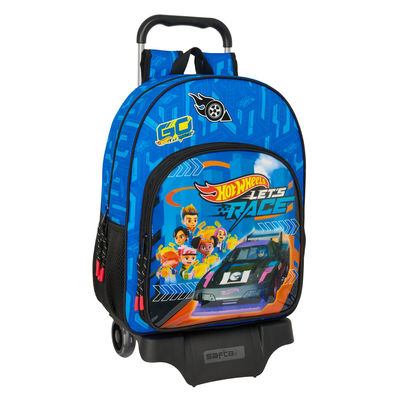 Product Σχολική Τσάντα με Ρόδες Hot Wheels Let's race Μπλε Μαύρο 33 x 42 x 14 cm base image