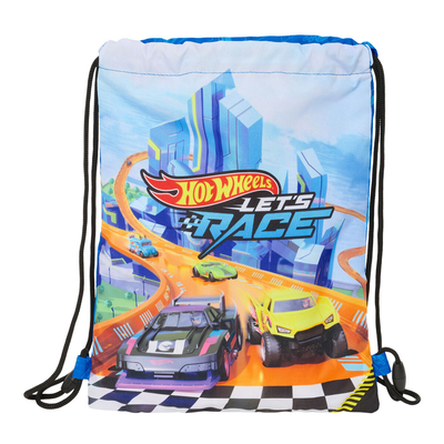 Product Σχολική Τσάντα με Σχοινιά Hot Wheels Let's race Μπλε Μαύρο 26 x 34 x 1 cm base image