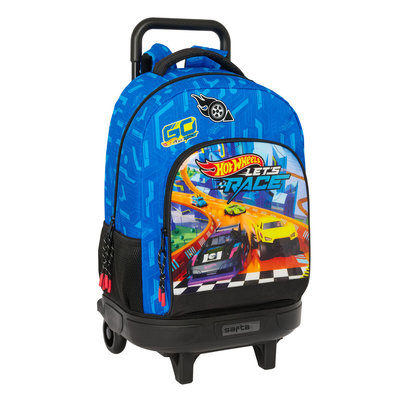 Product Σχολική Τσάντα με Ρόδες Hot Wheels Let's race Μπλε Μαύρο 33 x 45 x 22 cm base image
