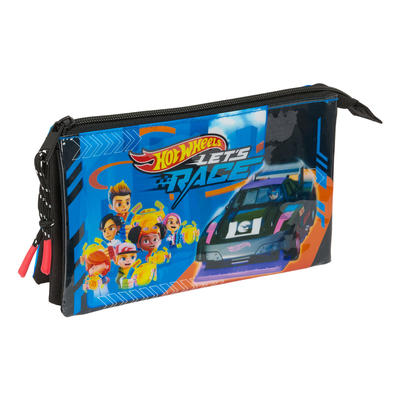 Product Τριπλή Κασετίνα Hot Wheels Let's race Μπλε Μαύρο 22 x 12 x 3 cm base image