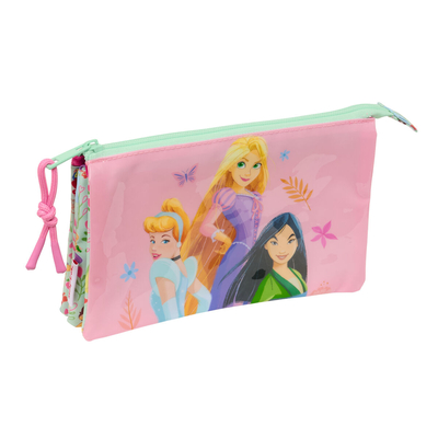 Product Τριπλή Κασετίνα Disney Princess Bloom Πράσινο Ροζ 22 x 12 x 3 cm base image