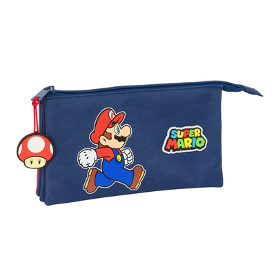 Product Τριπλή Κασετίνα Super Mario Trick Κόκκινο Σκούρο μπλε 22 x 12 x 3 cm base image