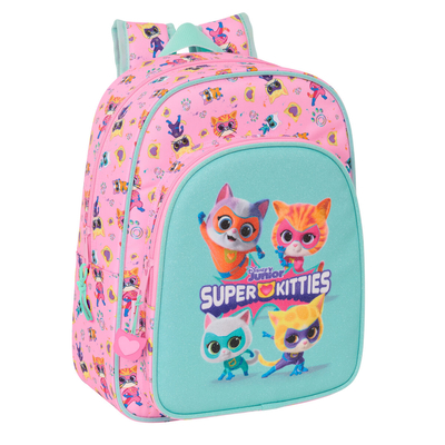 Product Σχολική Τσάντα SuperKitties Ροζ Τυρκουάζ 26 x 34 x 11 cm base image