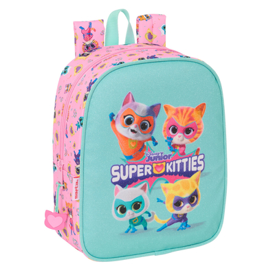 Product Σχολική Τσάντα SuperKitties Ροζ Τυρκουάζ 22 x 27 x 10 cm base image