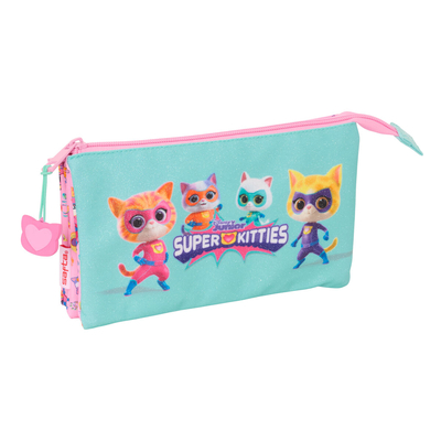 Product Κασετίνα SuperKitties Ροζ Τυρκουάζ 22 x 12 x 3 cm base image