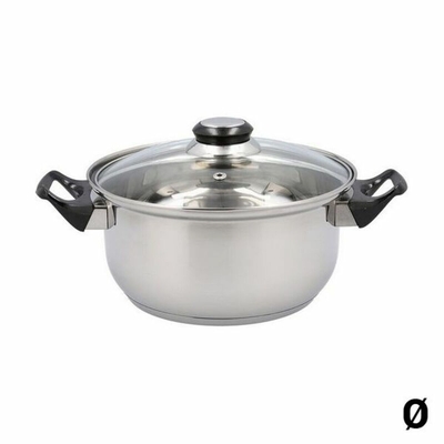 Product Κατσαρόλα Με Γυάλινο Καπάκι Quid Habitat από Ανοξείδωτο Ατσάλι 30 Cm base image