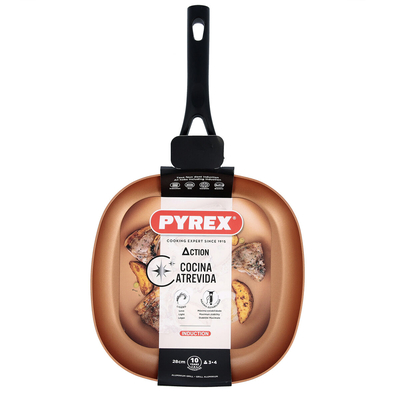 Product Λείο Τηγάνι Ψησίματος Pyrex Action Τετράγωνο Μέταλλο ? 28 cm base image