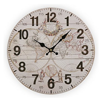 Product Ρολόι Τοίχου Versa World Ξύλο (28 x 28 x 9 cm) base image