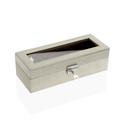 Product Κουτί για Ρολόι Versa Κρεμ Βελούδο Ξύλο Δερματίνη Καθρέφτης base image
