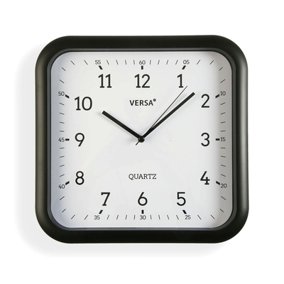 Product Ρολόι Τοίχου Versa Μαύρο Πλαστική ύλη Χαλαζίας 3,5 x 28,5 x 29,5 cm base image