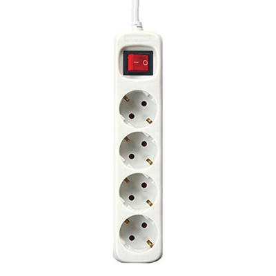 Product Πολύπριζο με 4 Πρίζες με διακόπτη Silver Electronics Λευκό 1,5 m base image