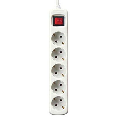 Product Πολύπριζο για Πρίζες 5 Θέσεων με Διακόπτη Silver Electronics Λευκό 3 m base image