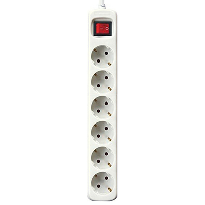 Product Πολύπριζο για Πρίζες 6 Θέσεων με Διακόπτη Silver Electronics Λευκό 3 m base image