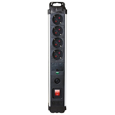 Product Πολύπριζο με 4 Πρίζες με διακόπτη Silver Electronics 49644 3680W Μαύρο base image