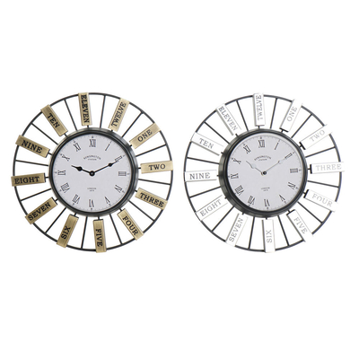 Product Ρολόι Τοίχου DKD Home Decor Κρυστάλλινο Ασημί Χρυσό Σίδερο (40 x 6.4 x 40 cm) (2 pcs) base image