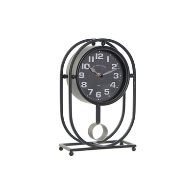 Product Bordklokke DKD Home Decor Κρυστάλλινο Μαύρο Σίδερο (16.5 x 7 x 25 cm) base image