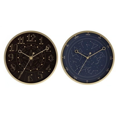 Product Ρολόι Τοίχου DKD Home Decor Μαύρο Μπλε Αλουμίνιο (30 x 4 x 30 cm) (2 pcs) base image
