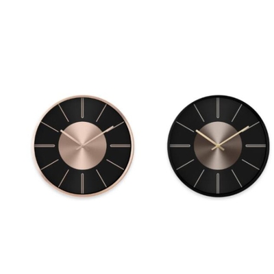 Product Ρολόι Τοίχου DKD Home Decor Μαύρο Χαλκός Αλουμίνιο (30 x 4 x 30 cm) (2 pcs) base image