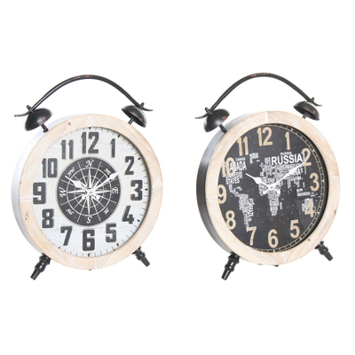 Product Bordklokke DKD Home Decor Μαύρο Σίδερο Ξύλο MDF (41 x 6.5 x 52.5 cm) (2 pcs) base image