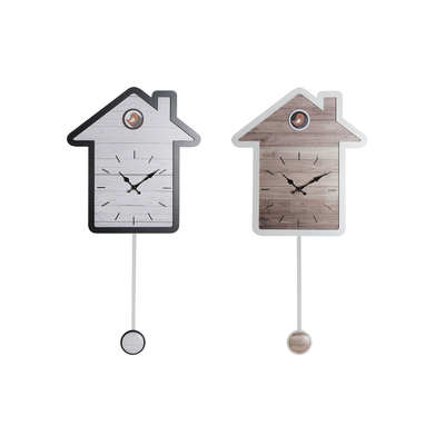 Product Ρολόι Τοίχου DKD Home Decor Λευκό Σπίτι Ξύλο MDF (32 x 4.5 x 56 cm) (2 pcs) base image